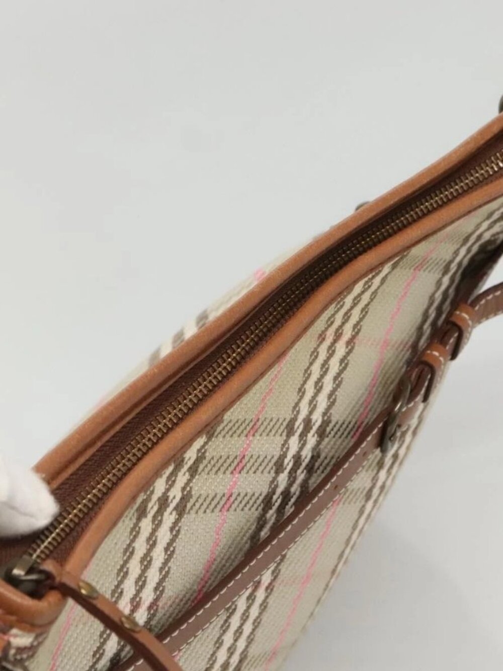 BURBERRY Nova Check Blue Label Shoulder Bag Canvas Beige - Picture 8 of 16